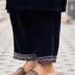 Velvet Dyed, Sequins, Embroidery and Lace Straight Kurta with Pant & Dupatta