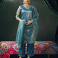 Net Sequins, Embroidery and Embroidery Lace Straight Kurta with Pant & Dupatta