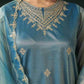 Net Sequins, Embroidery and Embroidery Lace Straight Kurta with Pant & Dupatta
