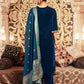 Velvet Dyed, Sequins, Embroidery and Lace Straight Kurta with Pant & Dupatta