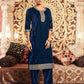 Velvet Dyed, Sequins, Embroidery and Lace Straight Kurta with Pant & Dupatta