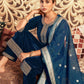 Velvet Dyed, Sequins, Embroidery and Lace Straight Kurta with Pant & Dupatta