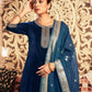 Velvet Dyed, Sequins, Embroidery and Lace Straight Kurta with Pant & Dupatta