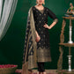 Silk Blend Jacquard Work Straight Kurta with Pant & Dupatta