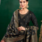 Silk Blend Jacquard Work Straight Kurta with Pant & Dupatta