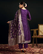 Silk Jacquard Woven Straight 3 Piece Kurta Set