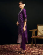 Silk Jacquard Woven Straight 3 Piece Kurta Set