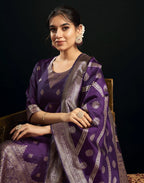 Silk Jacquard Woven Straight 3 Piece Kurta Set
