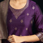 Silk Blend Jacquard Work Straight Kurta with Pant & Dupatta