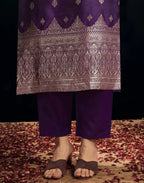 Silk Jacquard Woven Straight 3 Piece Kurta Set