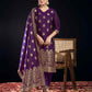 Silk Blend Jacquard Work Straight Kurta with Pant & Dupatta