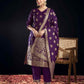 Silk Blend Jacquard Work Straight Kurta with Pant & Dupatta