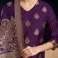 Silk Blend Jacquard Work Straight Kurta with Pant & Dupatta