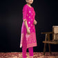 Silk Blend Jacquard Work Straight Kurta with Pant & Dupatta