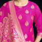 Silk Blend Jacquard Work Straight Kurta with Pant & Dupatta