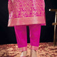 Silk Blend Jacquard Work Straight Kurta with Pant & Dupatta