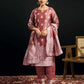 Silk Blend Jacquard Work Straight Kurta with Pant & Dupatta