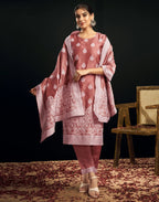 Silk Jacquard Woven Straight 3 Piece Kurta Set