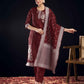 Silk Blend Jacquard Work Straight Kurta with Pant & Dupatta