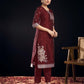 Silk Blend Jacquard Work Straight Kurta with Pant & Dupatta
