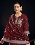 Silk Jacquard Woven Straight 3 Piece Kurta Set