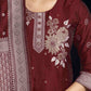 Silk Blend Jacquard Work Straight Kurta with Pant & Dupatta