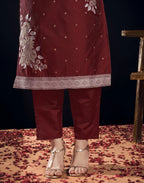 Silk Jacquard Woven Straight 3 Piece Kurta Set