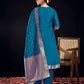 Silk Blend Jacquard Work Straight Kurta with Pant & Dupatta