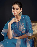 Silk Jacquard Woven Straight 3 Piece Kurta Set