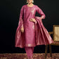 Silk Blend Jacquard Work Straight Kurta with Pant & Dupatta