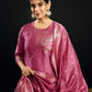 Silk Blend Jacquard Work Straight Kurta with Pant & Dupatta