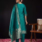 Silk Blend Jacquard Work Straight Kurta with Pant & Dupatta