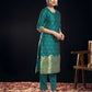 Silk Blend Jacquard Work Straight Kurta with Pant & Dupatta