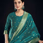 Silk Blend Jacquard Work Straight Kurta with Pant & Dupatta