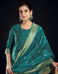Silk Jacquard Woven Straight 3 Piece Kurta Set