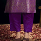 Silk Blend Jacquard Work Straight Kurta with Pant & Dupatta