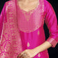 Silk Blend Jacquard Work Straight Kurta with Pant & Dupatta