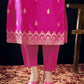 Silk Blend Jacquard Work Straight Kurta with Pant & Dupatta