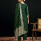 Silk Blend Jacquard Work Straight Kurta with Pant & Dupatta