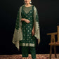 Silk Blend Jacquard Work Straight Kurta with Pant & Dupatta