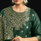 Silk Blend Jacquard Work Straight Kurta with Pant & Dupatta