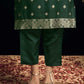 Silk Blend Jacquard Work Straight Kurta with Pant & Dupatta