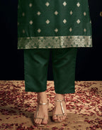 Silk Jacquard Woven Straight 3 Piece Kurta Set