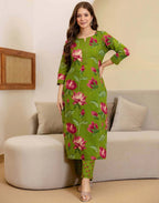 Cotton Printed Straight Kurta with Pant & Dupatta