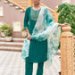 Velvet Dyed, Sequins, Embroidery and Lace Straight Kurta with Pant & Dupatta