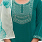 Velvet Dyed, Sequins, Embroidery and Lace Straight Kurta with Pant & Dupatta