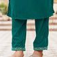 Velvet Dyed, Sequins, Embroidery and Lace Straight Kurta with Pant & Dupatta