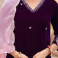 Velvet Dyed, Sequins, Embroidery and Lace Straight Kurta with Pant & Dupatta