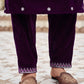 Velvet Dyed, Sequins, Embroidery and Lace Straight Kurta with Pant & Dupatta