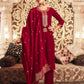 Velvet Sequins, Embroidery and Lace Straight Kurta with Pant & Dupatta